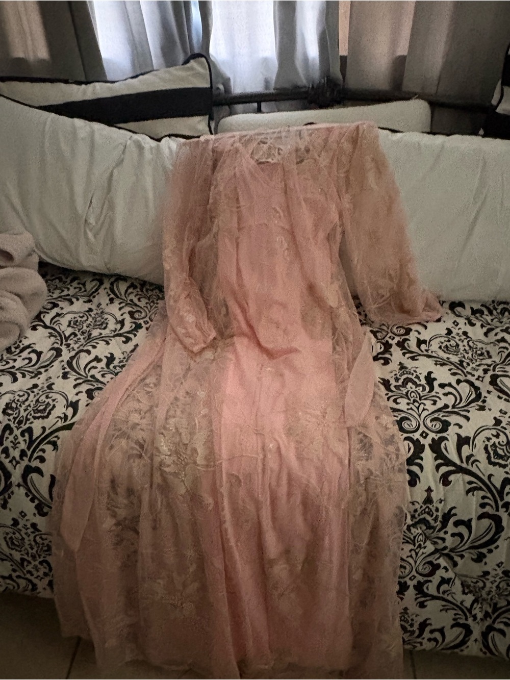 Johnny Was Blush Pink Lace Maxi Dress